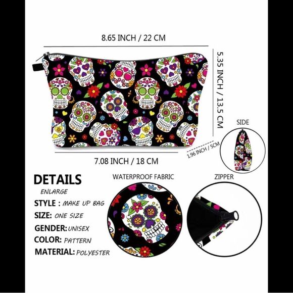 20 piece Make-Up Brush set and Skull Make-Up Bag . I have 1 gold & one black set - Picture 8 of 12